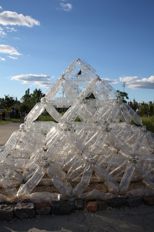 'Plastic Bottle Pyramid,' Barbara Lubliner and Sun Jin Oh; Brooklyn, N.Y. Photo by Kelsey Savage.